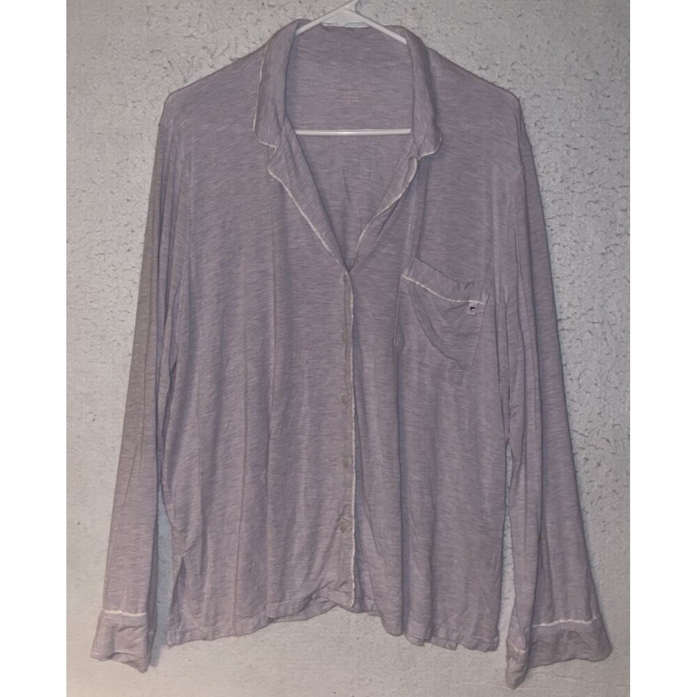 Victoria Secret Pajama top L Long sleeve soft modal women's button front purple